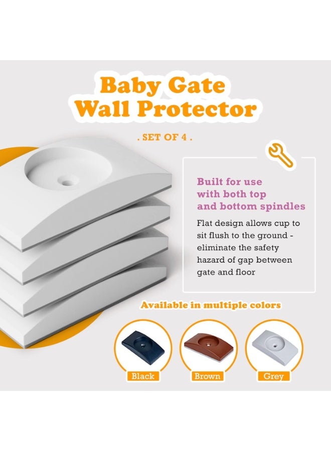 Suitable for installing stair safety gate wall cups, 4-piece set of child safety fences, protects walls and doorways from pets and dog doors - no hazards at the bottom hinge - Image 2